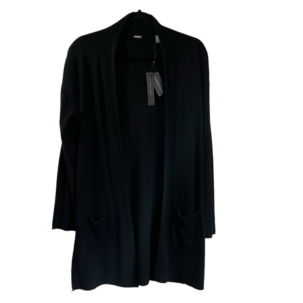 T. Tahari Cashmere Blend‎ Open Cardigan Pockets Size XS NWT